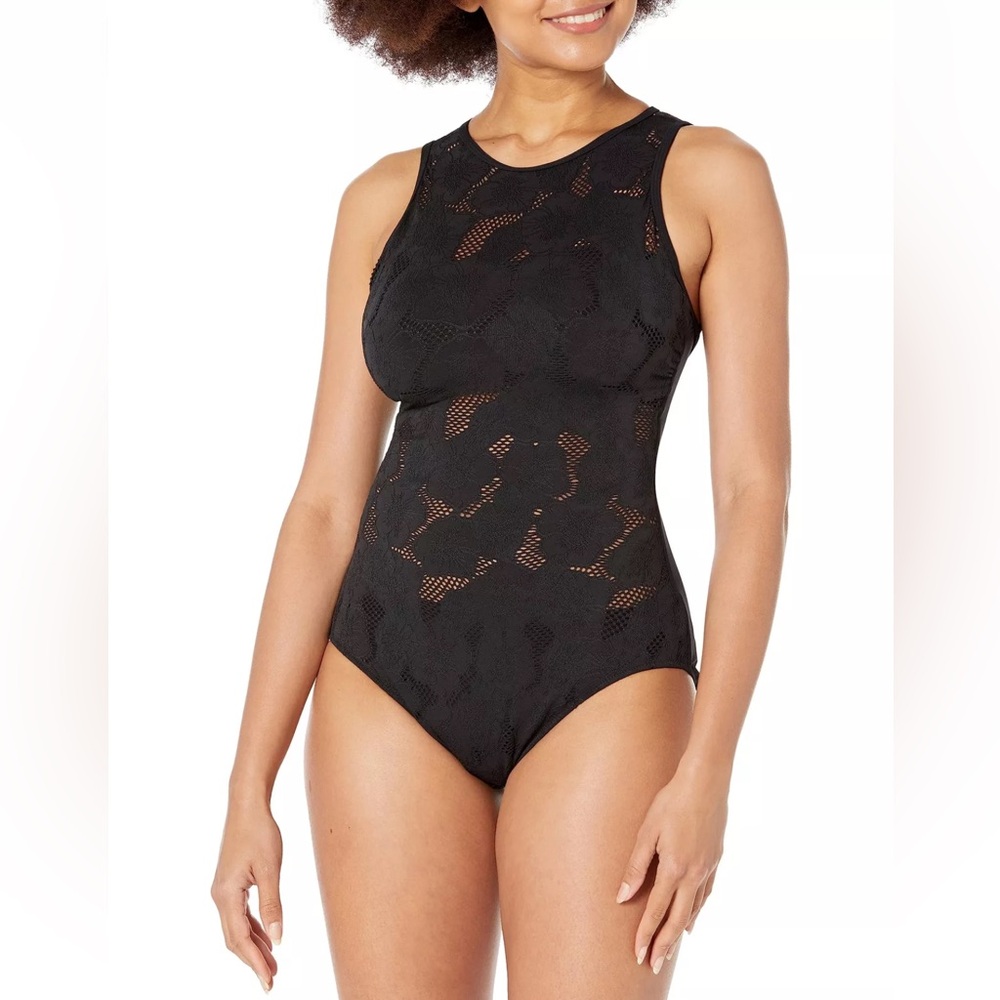 Profile by Gottex Black One Piece Swimsuit Size 12